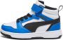 Puma Rebound V6 Mid sneakers wit zwart blauw Jongens Meisjes Imitatieleer 34 - Thumbnail 1