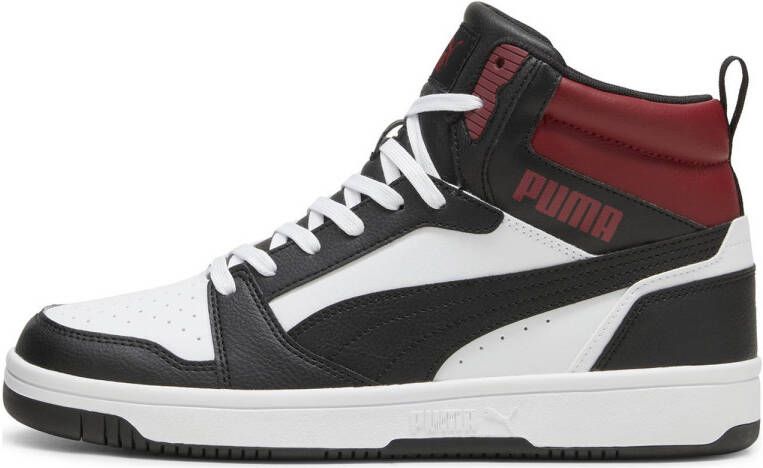 Puma Rebound v6 sneakers zwart wit donkerrood