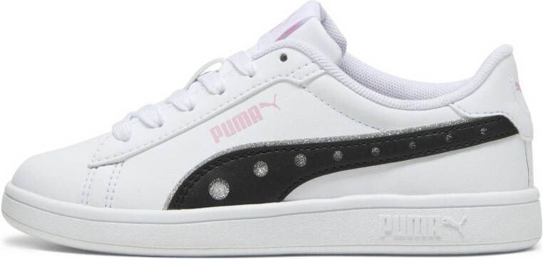 Puma Smash 3.0 Dance Party sneakers wit lila zwart Jongens Meisjes Imitatieleer 28