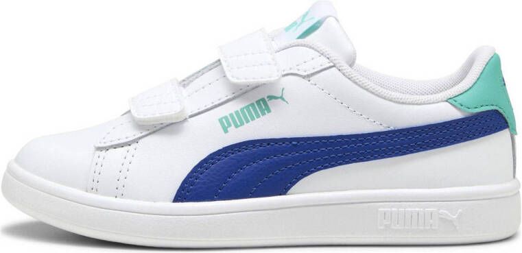 Puma Smash 3.0 L V sneakers wit kobaltblauw