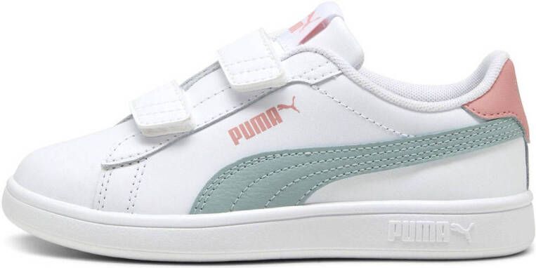 Puma Smash 3.0 L V sneakers wit mintgroen roze