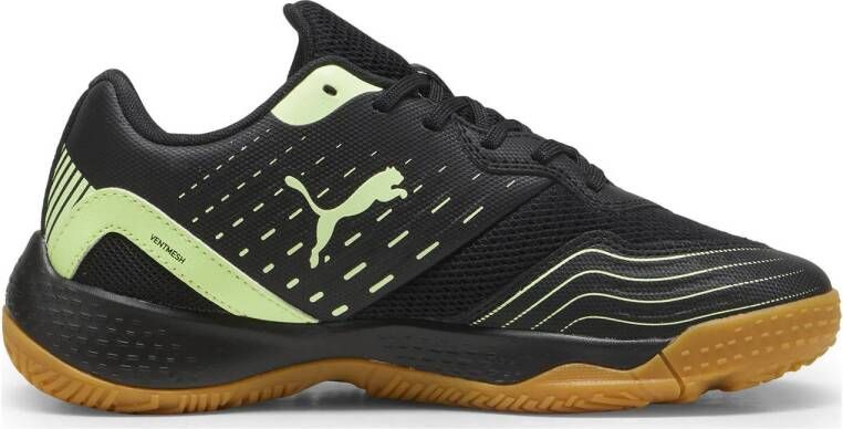 Puma Solarflash III junior zaalvoetbalshcoenen zwart felgroen