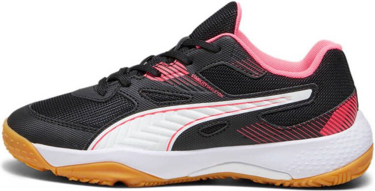 Puma Solarflash Jr II voetbalschoenen zwart wit rood Imitatieleer 35