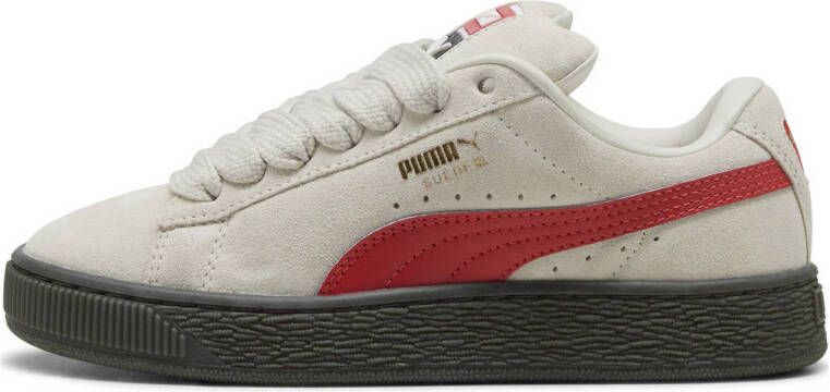 Puma Suede XL sneakers lichtgrijs rood