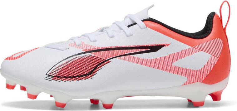 PUMA ULTRA 5 PLAY FG AG Jr Unisex Sportschoenen White- Black-Glowing Red