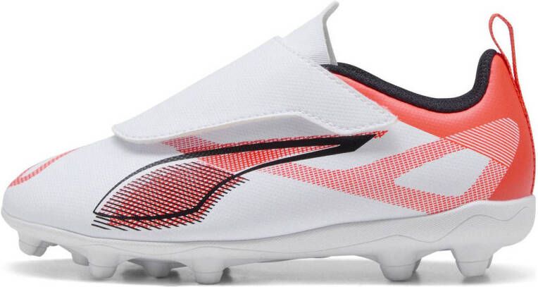 Puma Ultraq 5 Play V FG AG RB Jr Junior voetbalschoenen wit zwart rood