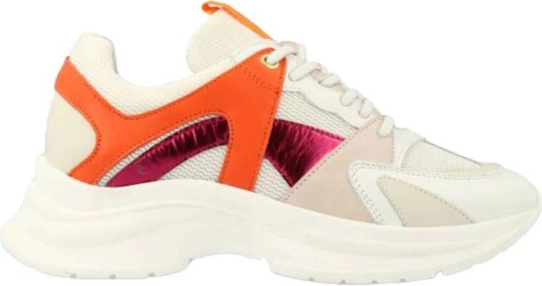 Red Rag 71560 chunky leren sneakers wit oranje