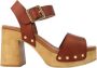 Red Rag Stijlvolle Cognac Leren Sandalen Brown Dames - Thumbnail 2