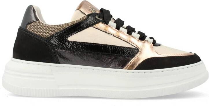 Red Rag leren sneakers zwart goud