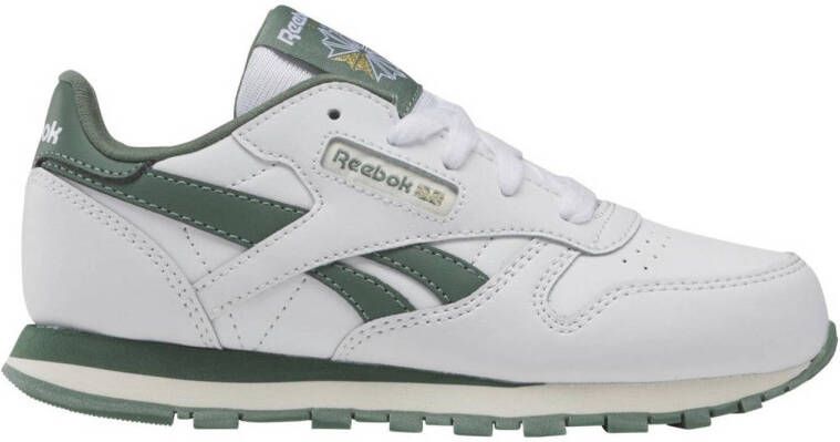 Reebok Classics Classic Leather sneakers wit donkergroen Leer Effen 27