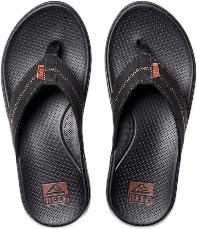 Reef Cushion Phantom 2.0 leren teenslippers zwart koffie