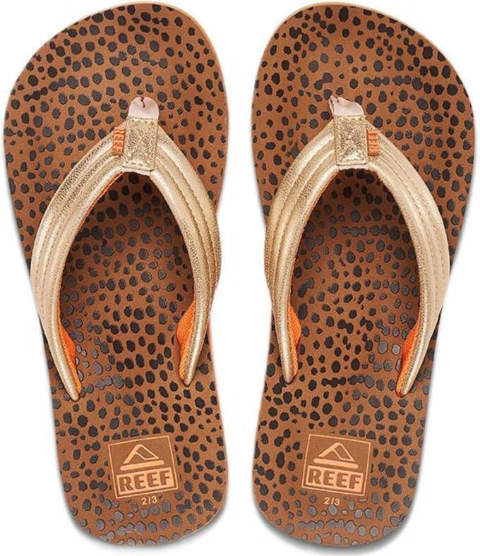 Reef Kids Ahi Wild teenslippers bruin goud