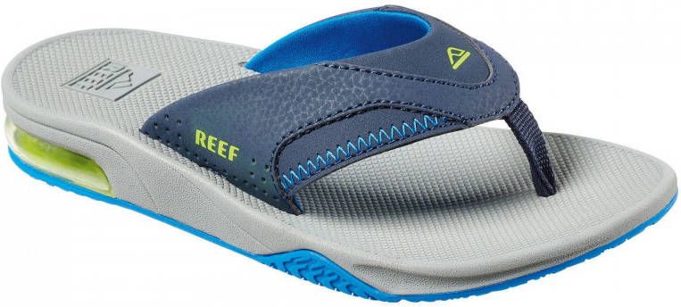 Paradox Boos worden eenheid Reef Kids Fanning Jongens Slippers Navy Lime - Schoenen.nl