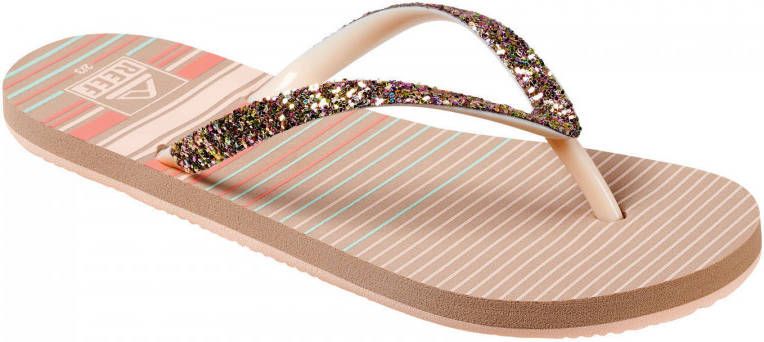 Reef Kids Stargazer Prints teenslippers met glitters roze