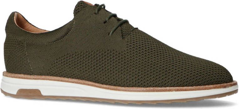 Rehab Heren Nolan knit donkergroene veterschoenen