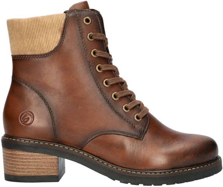 Remonte gevoerde leren veterboots cognac