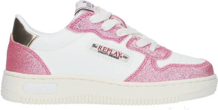 Replay Epic Jr sneakers wit roze Imitatieleer Meerkleurig 31