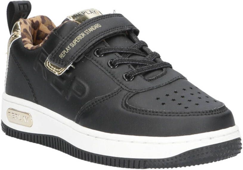 REPLAY Epic jr sneakers zwart goud