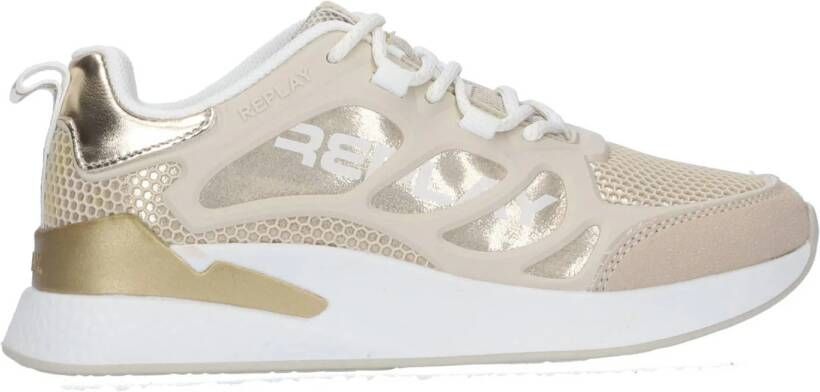 Replay Maze Jr sneakers beige goud Meisjes Imitatieleer Meerkleurig 34