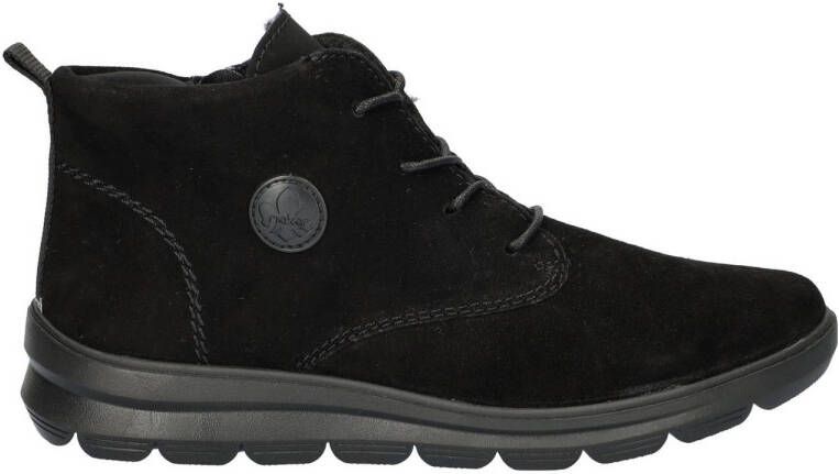 Rieker comfort suède veterboots zwart