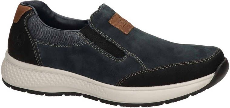 Rieker nubuck instappers donkerblauw