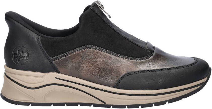 Rieker Ready to go instappers zwart brons