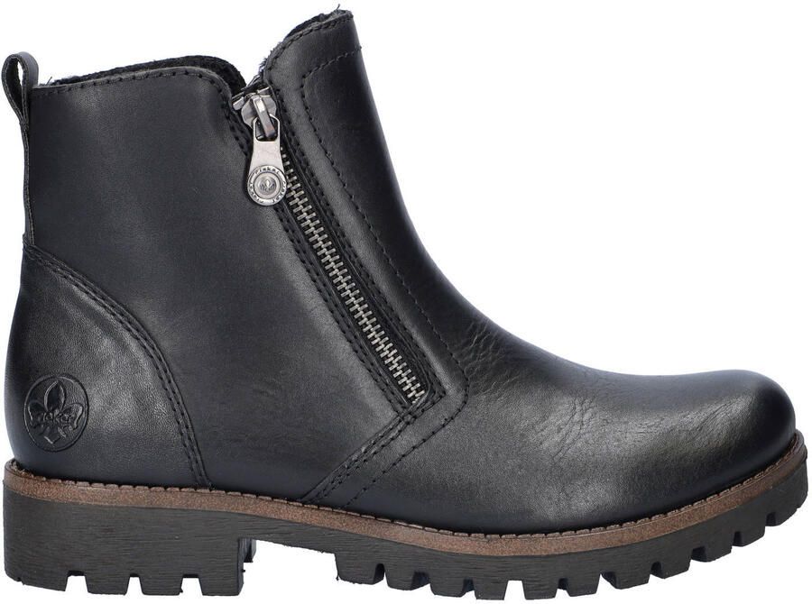 Rieker leren enkellaarzen zwart