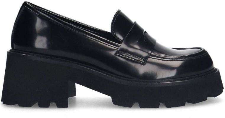 Sacha chunky leren loafers zwart