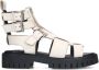 Sacha Dames Witte leren chunky sandalen - Thumbnail 1