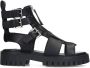 Sacha Dames Zwarte leren chunky sandalen - Thumbnail 1