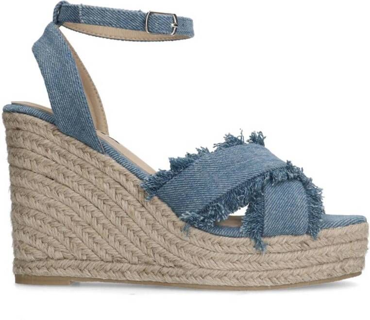 Sacha Dames Denim sleehak sandalen