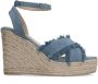 Sacha Dames Denim sleehak sandalen - Thumbnail 1