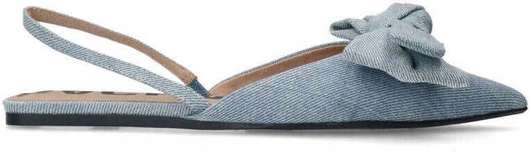 Sacha denim slingback ballerina's blauw