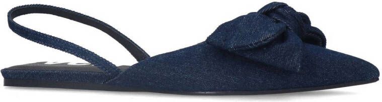 Sacha Dames Donkerblauwe denim slingbacks met strik