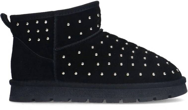 Sacha Dames Zwarte suède enkelboots met studs