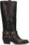 Sacha Dames Brownwashed hoge biker boots - Thumbnail 1