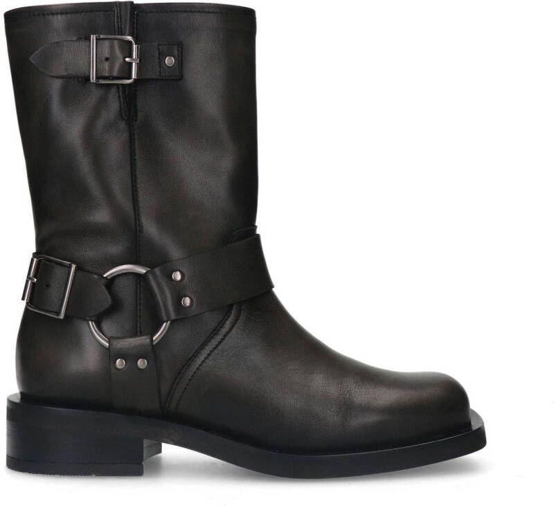 Sacha Dames Stonewashed buckle biker enkelboots