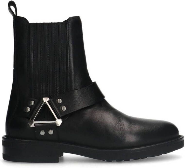 Sacha Dames Zwarte leren biker boots