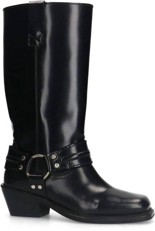 Sacha Dames Zwarte leren biker boots