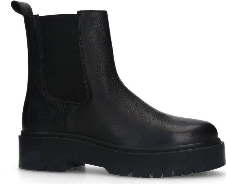 Sacha Dames Zwarte leren chelsea boots