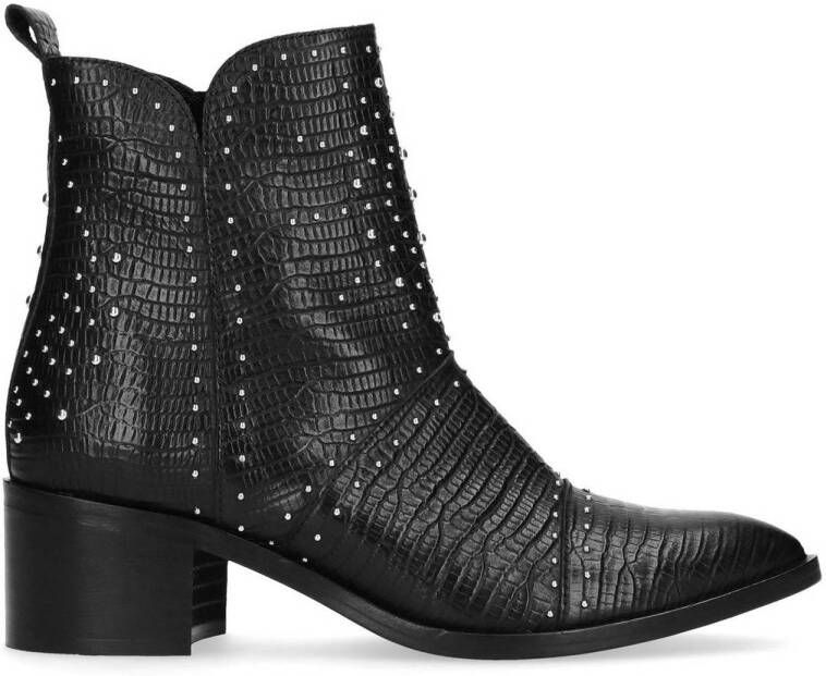 Sacha Dames Zwarte cowboylaarsjes met studs