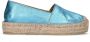 Sacha Dames Metallic blauwe leren espadrilles - Thumbnail 1