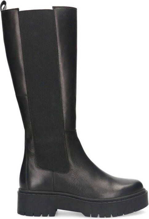 Sacha Dames Zwarte hoge Chelsea boots