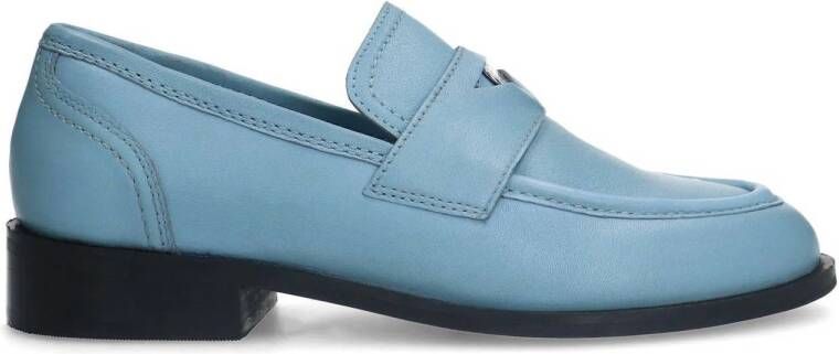 Sacha Dames Blauwe leren penny loafers