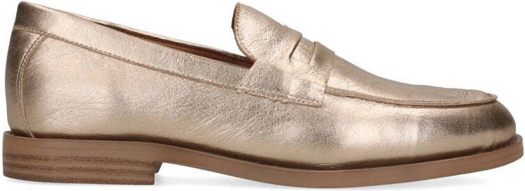 Sacha Dames Goudkleurige leren penny loafers