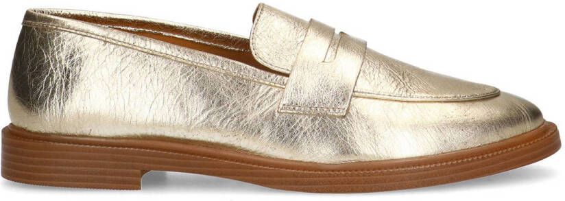 Sacha Dames Gouden leren penny loafer