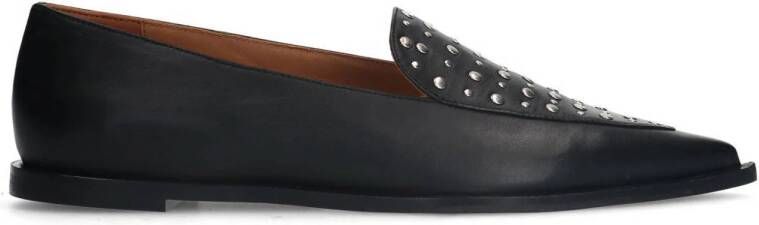 Sacha leren loafers met studs zwart