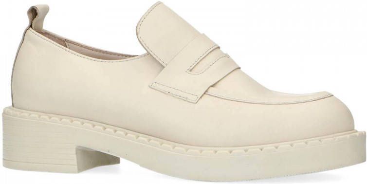 Sacha Dames Latte leren loafers