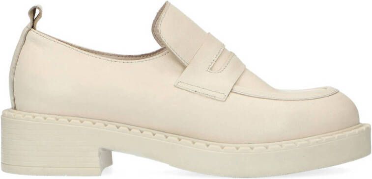 Sacha leren loafers off white