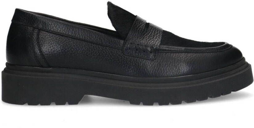 Sacha Heren Zwarte leren penny loafers